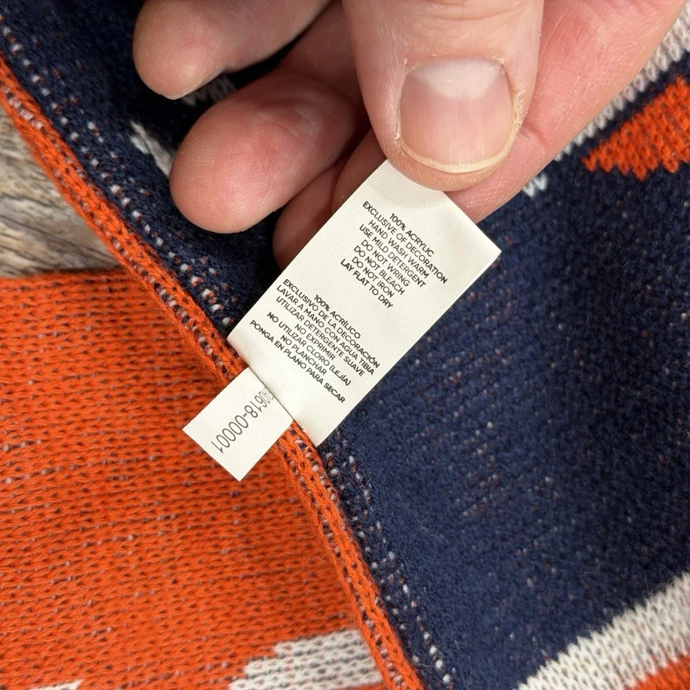 Denver Broncos FOCO Knit‎ Scarf Orange Reversible NFL Team Logo Fringe Winter